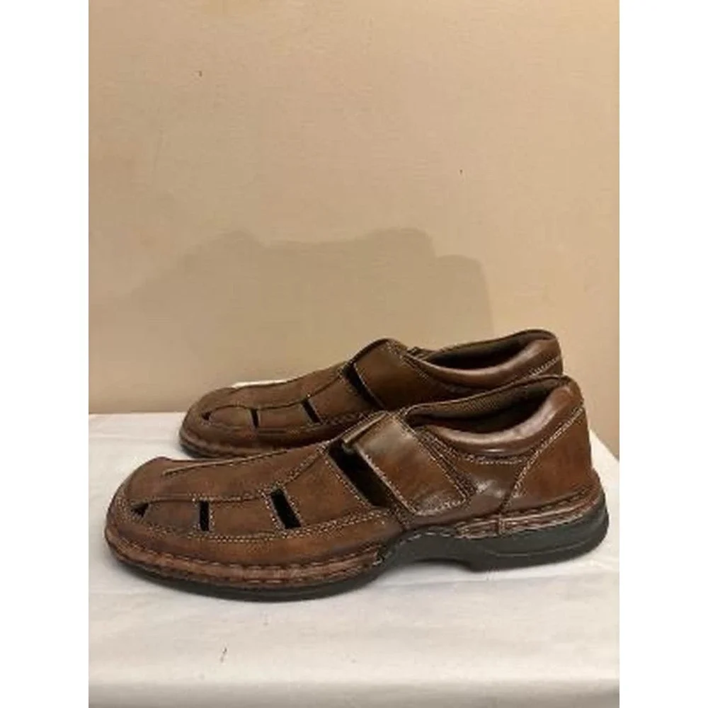 Alfani Men's Size 10 Brown Leather Fisherman Sandals and Comfort Slip-On
